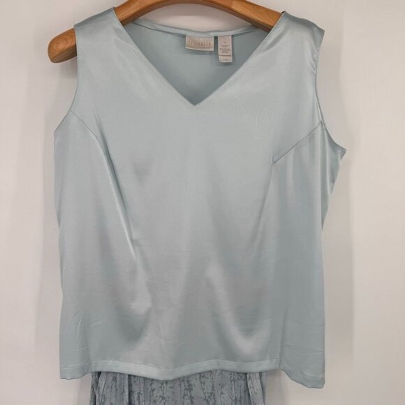 Elisabeth By Liz Claiborne Womens V-Neck Top & wrap Skirt Set Size 14- 16 Blue - Picture 6 of 15